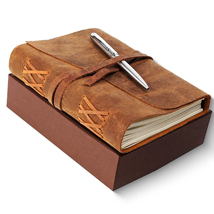 Hot Selling Custom Logo  Business luxury Leather Promotional Notebook Journal Gift Set