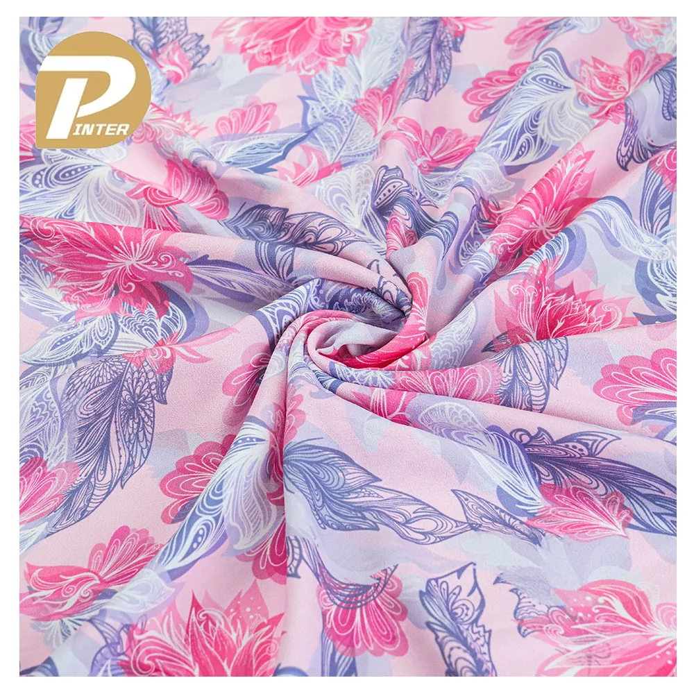 New Arrival Polyester Spandex Customized Digital Print Silk Satin Fabric for Pajamas