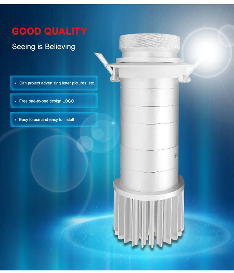 Maaadro Yufan HOT Customized 25W Silver Embedded Home Led Light Advertising Christmas Decoration Logo Recessed Projector Gobo