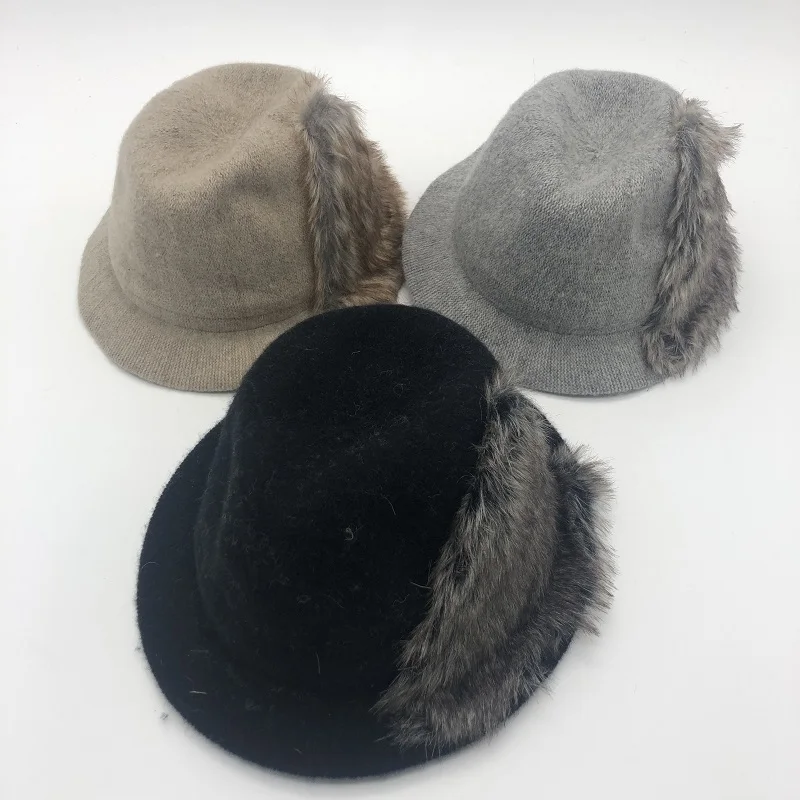 Хит продаж, зимняя теплая фетровая шляпа-трилби с имитацией животных