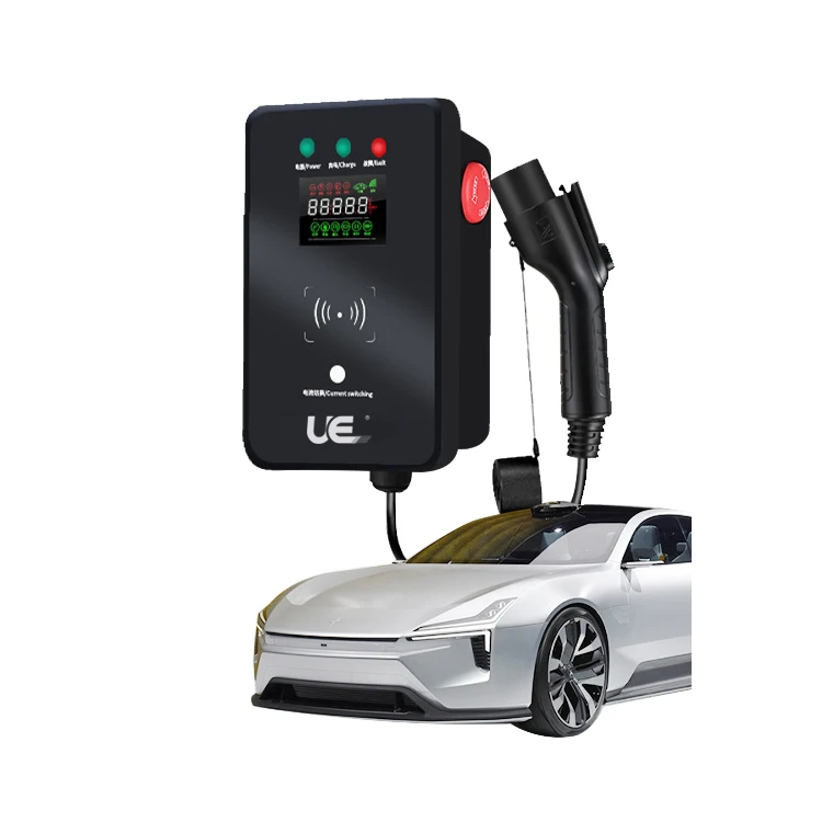 UE22kw AC EV Charger Type 2 with 2.4 screen 32a 3Phase floor-mounted 22kw ev charger pole