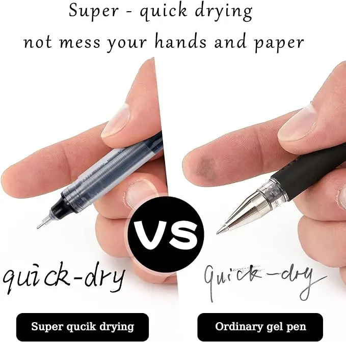 Extra Fine Point Pens Ballpoint Pen 0.5mm Black Red Blue Quick Drying Liquid Gel Ink Pen For Office School Stationery Supply