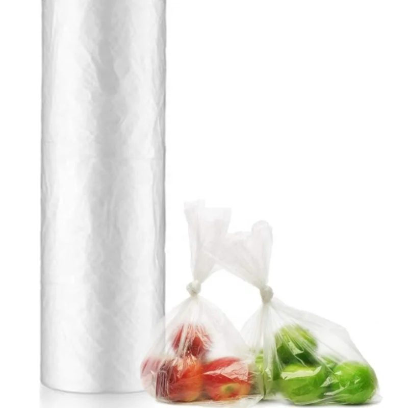 Polythene Bags on a Roll Fruit Vegetable Clear Plastic Butchers Counter Bags