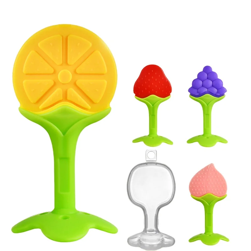 Health care pacifier holder fruit silicone  Soft Toy Kids Fruit Silicone Baby Teether Toy Health Care Pacifier Holder