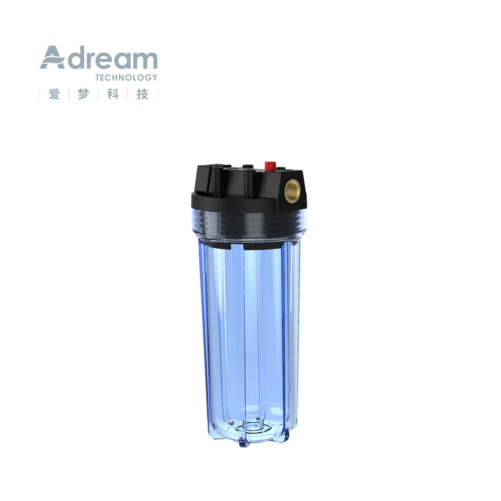 ADREAM TECH 10inch Type B Water Filter Housing Transparent White Blue filter cartridge housing For RO Reverse Osmosis