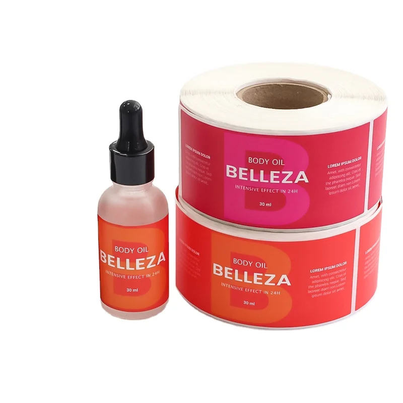 custom square self adhesive roll waterproof spot uv labels and stickers bottle packaging printing maker