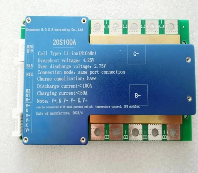 RDS Electronics- 20S 72V 100A/150A/200A BMS Battery Protection Board & Balancing for E-Bike Li-ion Battery Modules