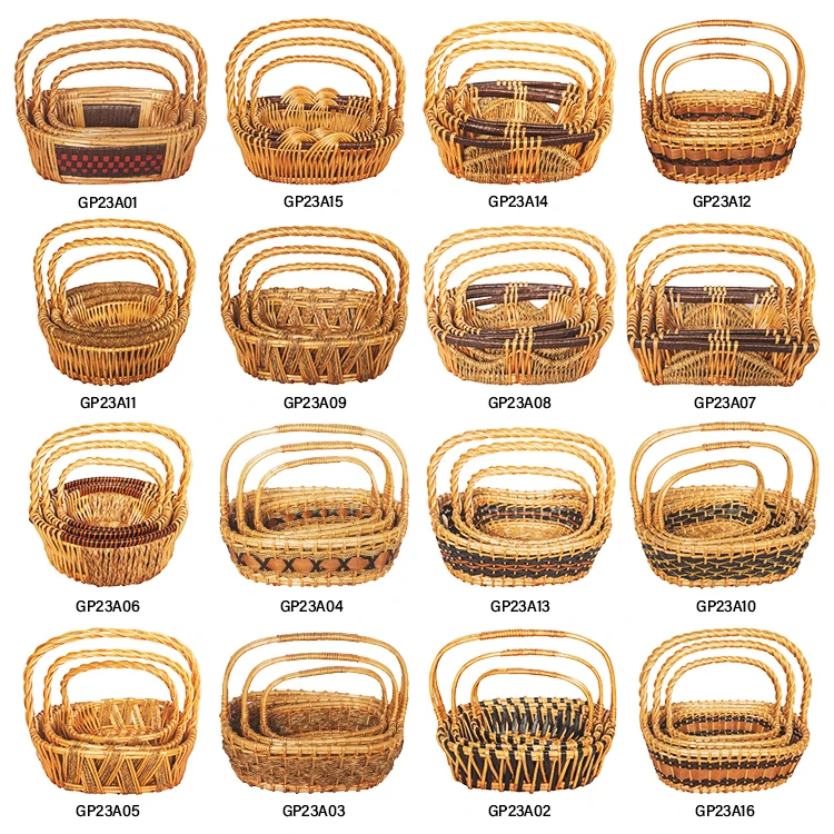 Wicker Woven Basket Multipurpose Natural Willow Basket with Handle for Storage and Decoration