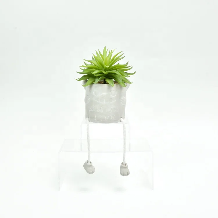 Most popular plastic green succulent plants mini faux potted artificial succulent plants with ceramic pot