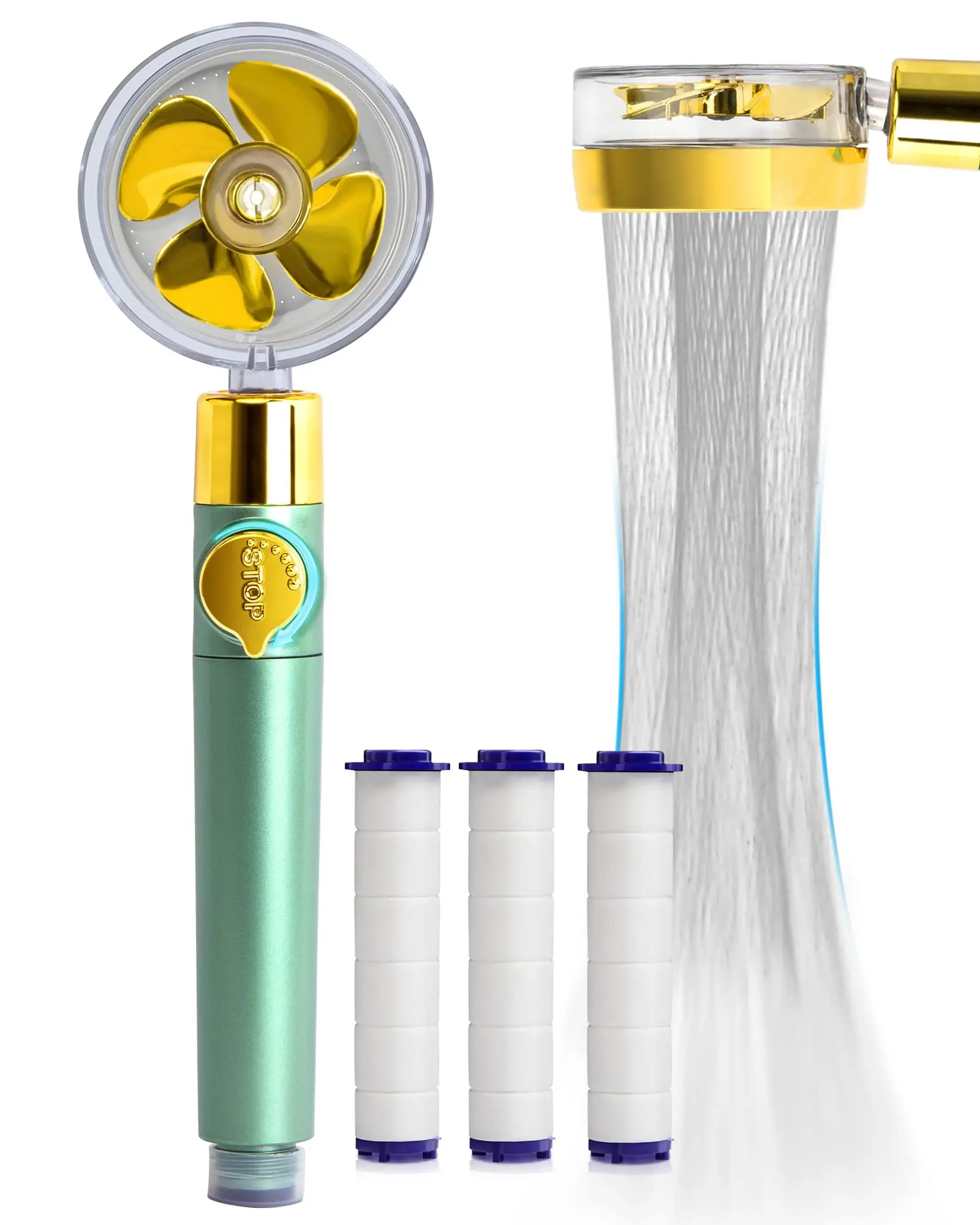 Вентилятор для душа высокого давления веер распыла турбонаддувом 360 градусов вращающийся портативный вентилятор фильтр насадки для душа