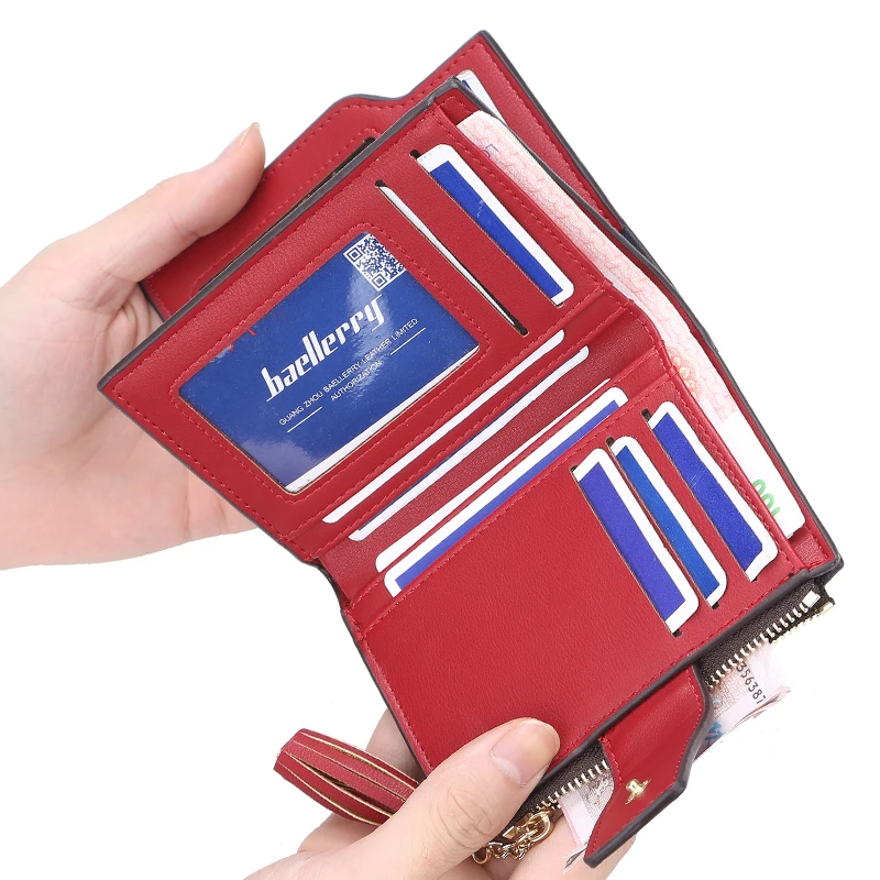 Baellerry New Style Classic Pattern Short Section Wallet For Women With Hasp And Tassel,Lady Coin Purse
