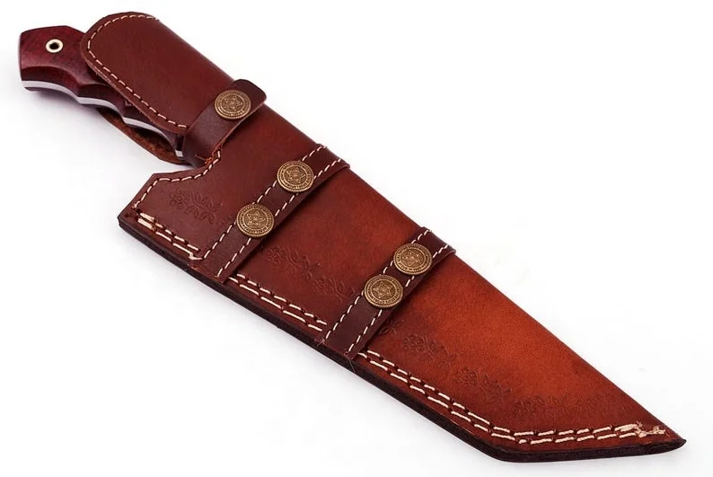 Handmade tracking knife with wooden handle comes with leather sheath stunning Tracker