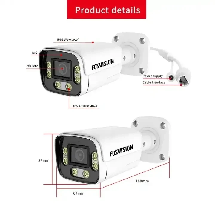 High quantity cctv camera Full Color Night Vision camera view outdoor CCTV poe outdoor H265 4K/8MP bullet poe ip security camera