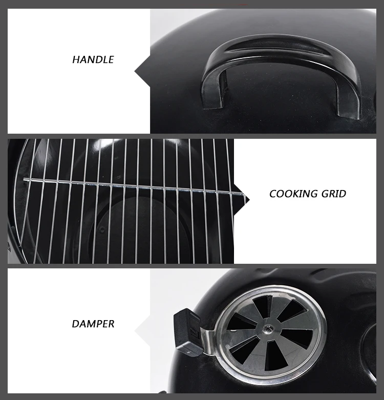 2022 wholesale 2In 1 charcoal bbq grills Outdoor wood fire barbecue Smoker Camping portable charcoal bbq grills