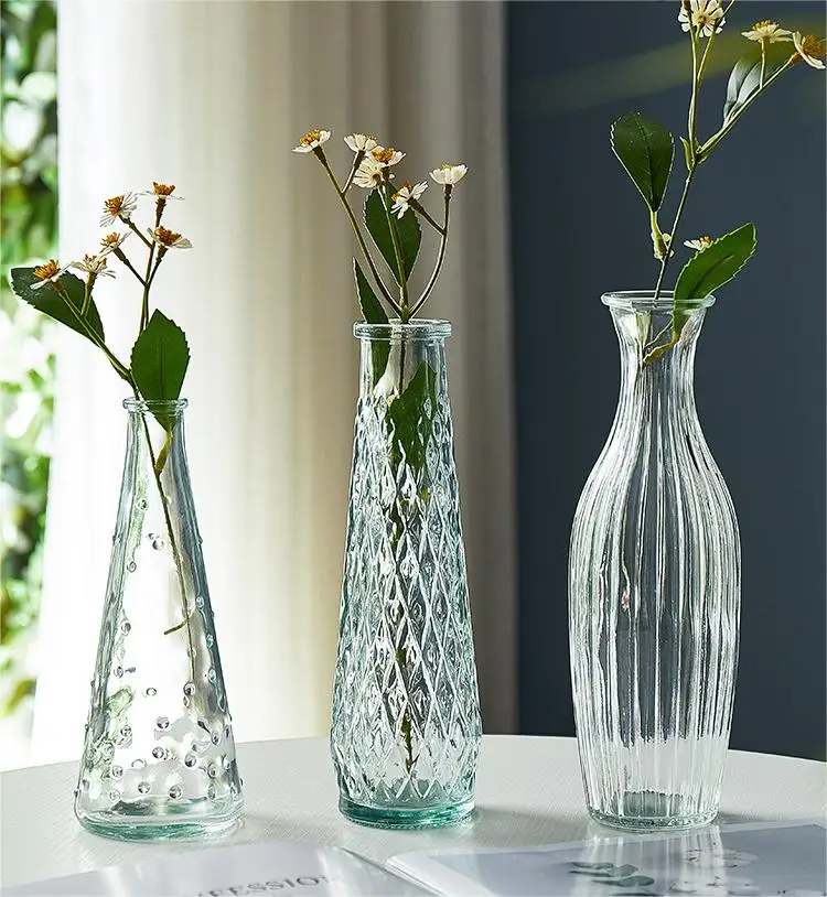 New vintage glass cylinder vase for small glass vase flower arrangement living room decoration flower arrangement hydroponics
