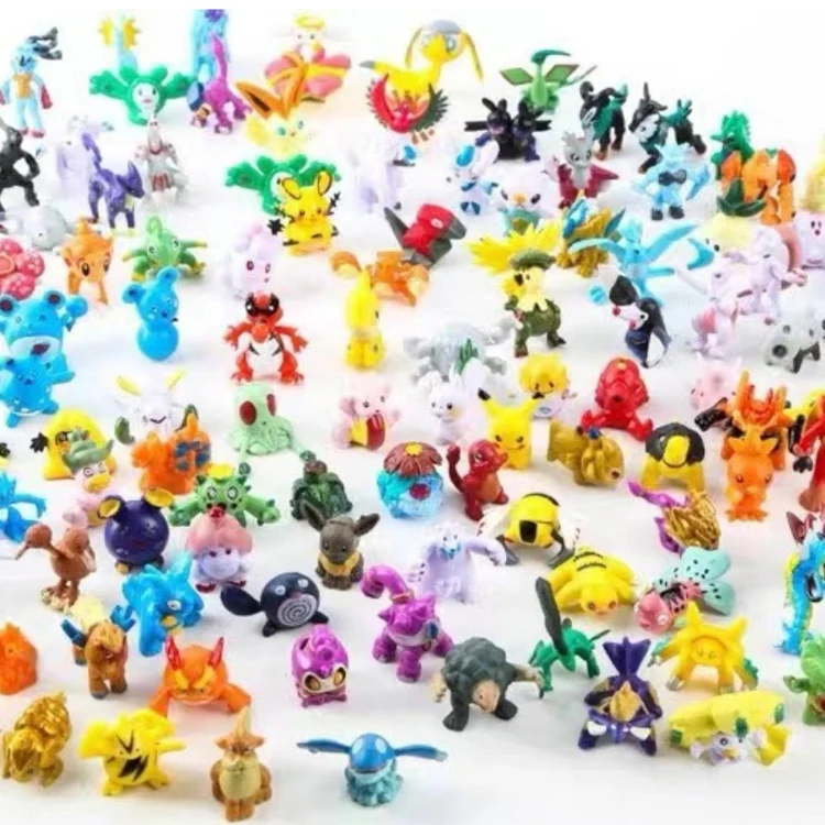 cartoon pokmoned 151 figuras anime pvc action figure small pokemoned mini figures with box gift kids toys 144 pc/batch
