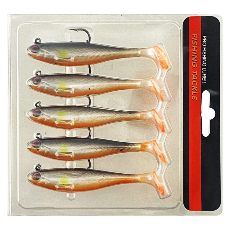 T-tail Floating Waterway Sub Soft Fluorescent Lure Freshwater T-tail Soft Worm Lure Sea Bass Mandarin Culter Alburnus Fish