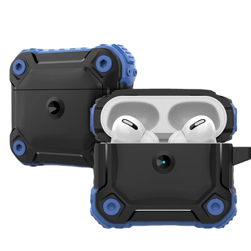 Laudtec Design Full-Body Rugged Protective Cover with Keychain for AirPods 3 2 1 Pro, Shockproof Fundas For AirPods 3 Case Cover