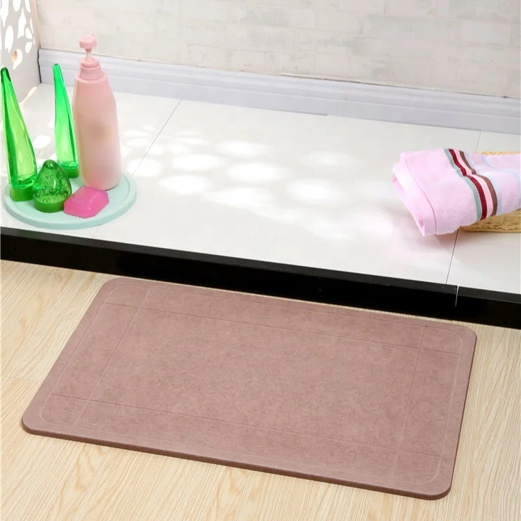 new trend fast drying eco-friendly anti-slip anti-bacterial mildew-proof water absorbent easy to clean diatomite bath mat