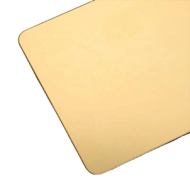 Yellow titanium gold stainless steel plate 201 304 stainless steel color plate 2B mirror panel wire drawing 8K