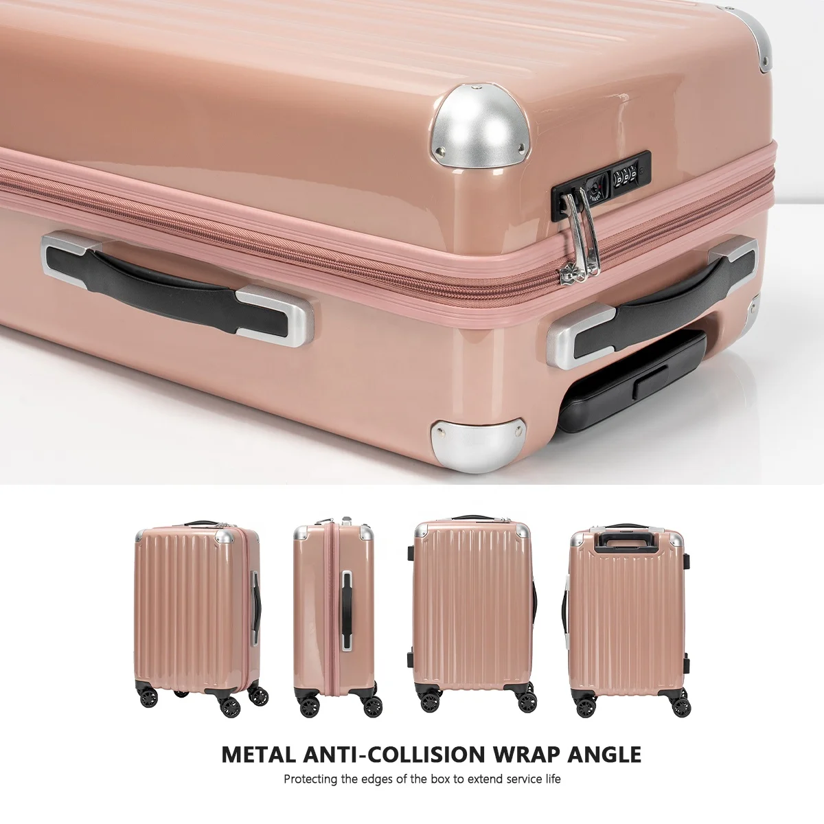 New arrival carry on luggae smart trolley luggage vintage travel hard case  travel bag set