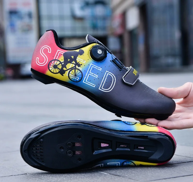 Spring new cycling shoes men and women cycling rubber breathable racing cycling shoes
