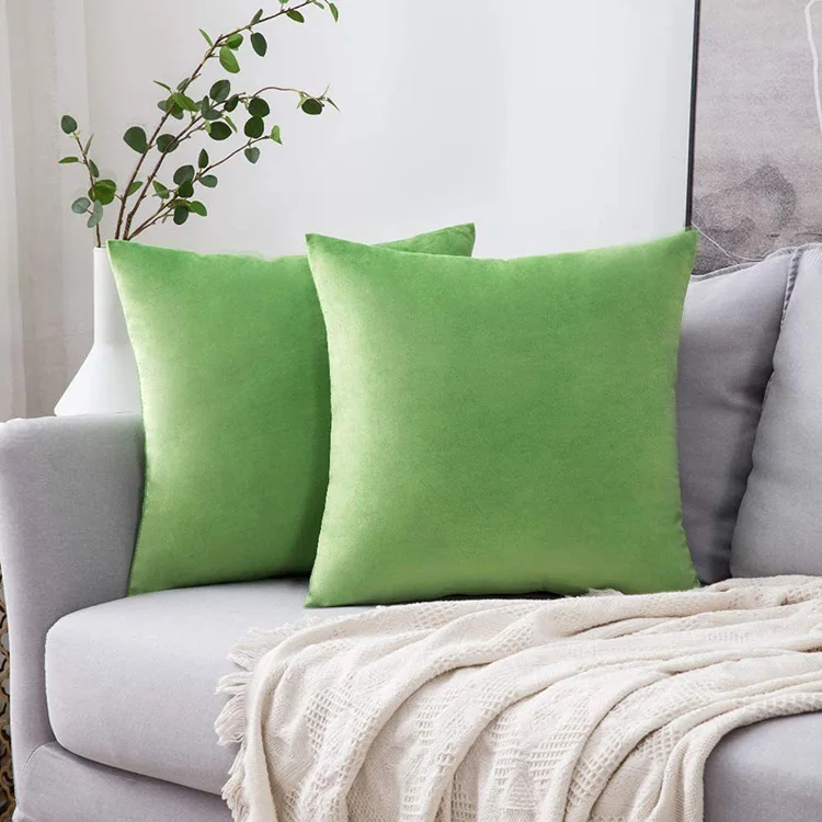 Modern Plain Velvet Decorative Throw Decorative Pillow Cover Soft Solid Square Cushion Case for Sofa Couch