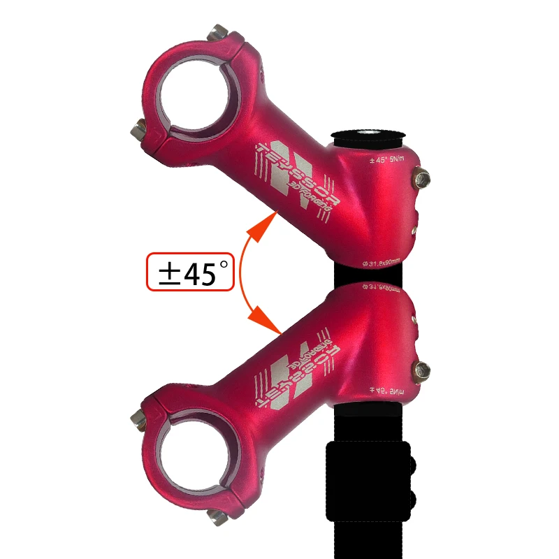 31 8 MTB Stem 45 градусов 90 мм горный велосипедный для 1 25 дюймового руля дорожного велосипеда Fixie Gear DH