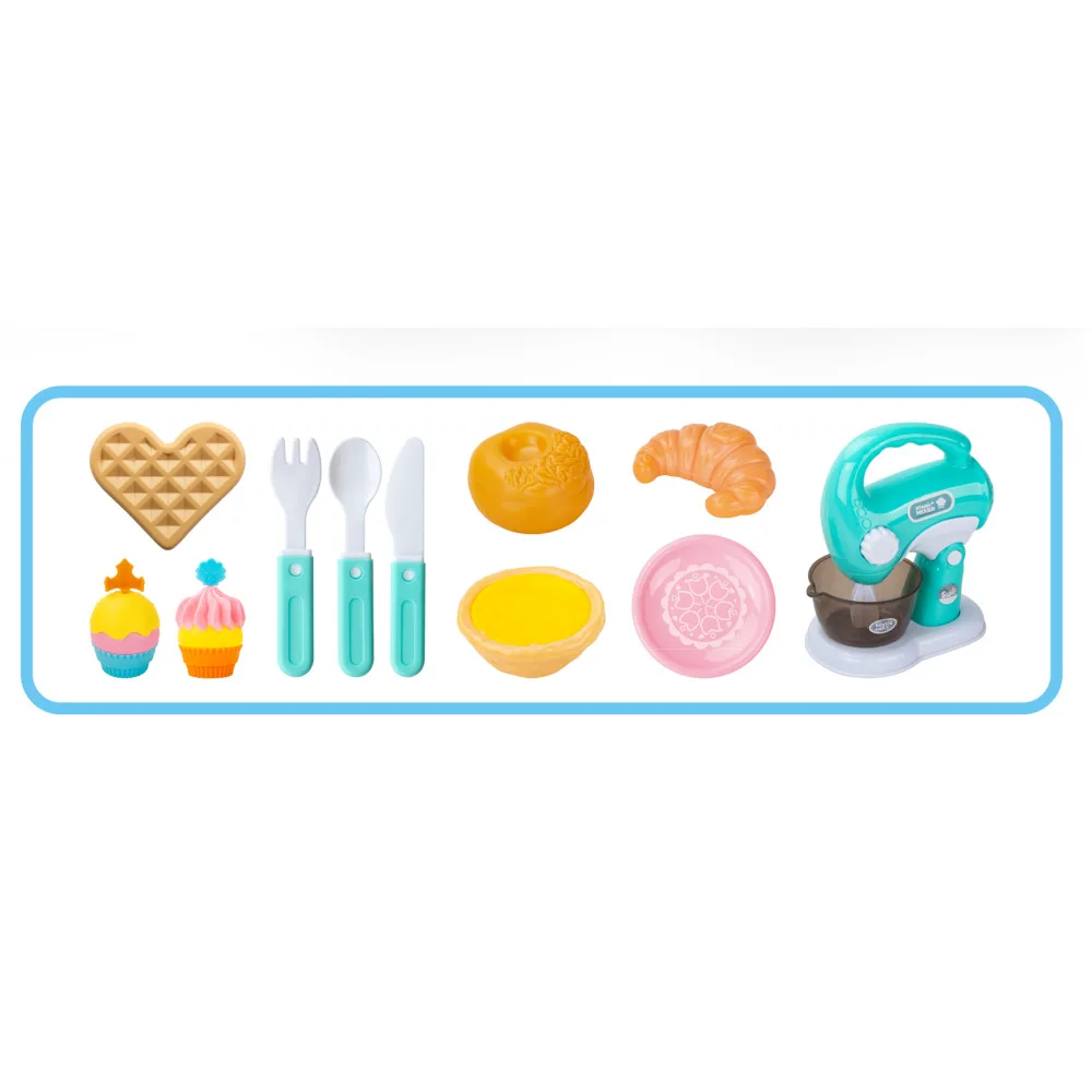 pretend play mini children kitchen game toy  wind up rotation Blender juice machine  toaster spit driver for girl kid