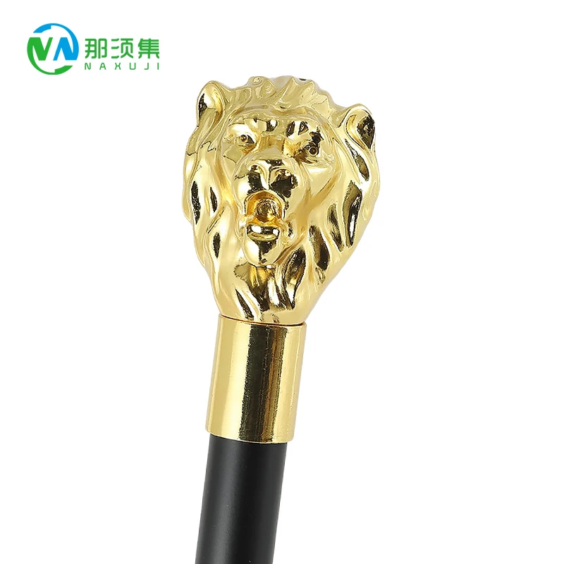 Fashion Walking Stick  Party Decorative Walking Cane Men Golden Lion Head Luxury Walking Stick Elegant Alloy Handle Cane