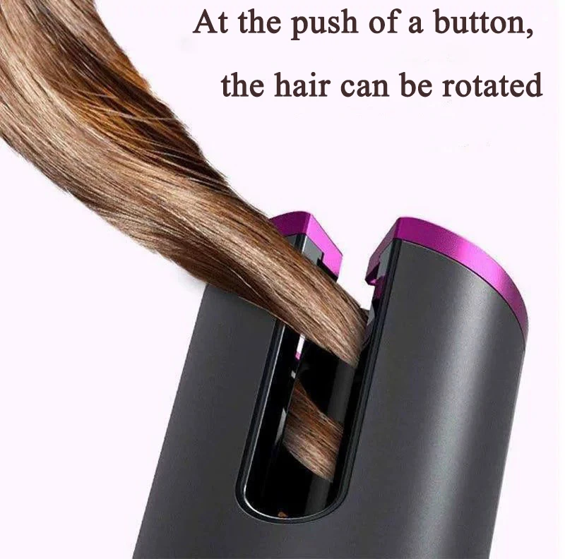 Rechargeable Automatic Hair Curler Women Portable Hair Curling Iron LCD Display Ceramic Rotating Curling Wave Styer