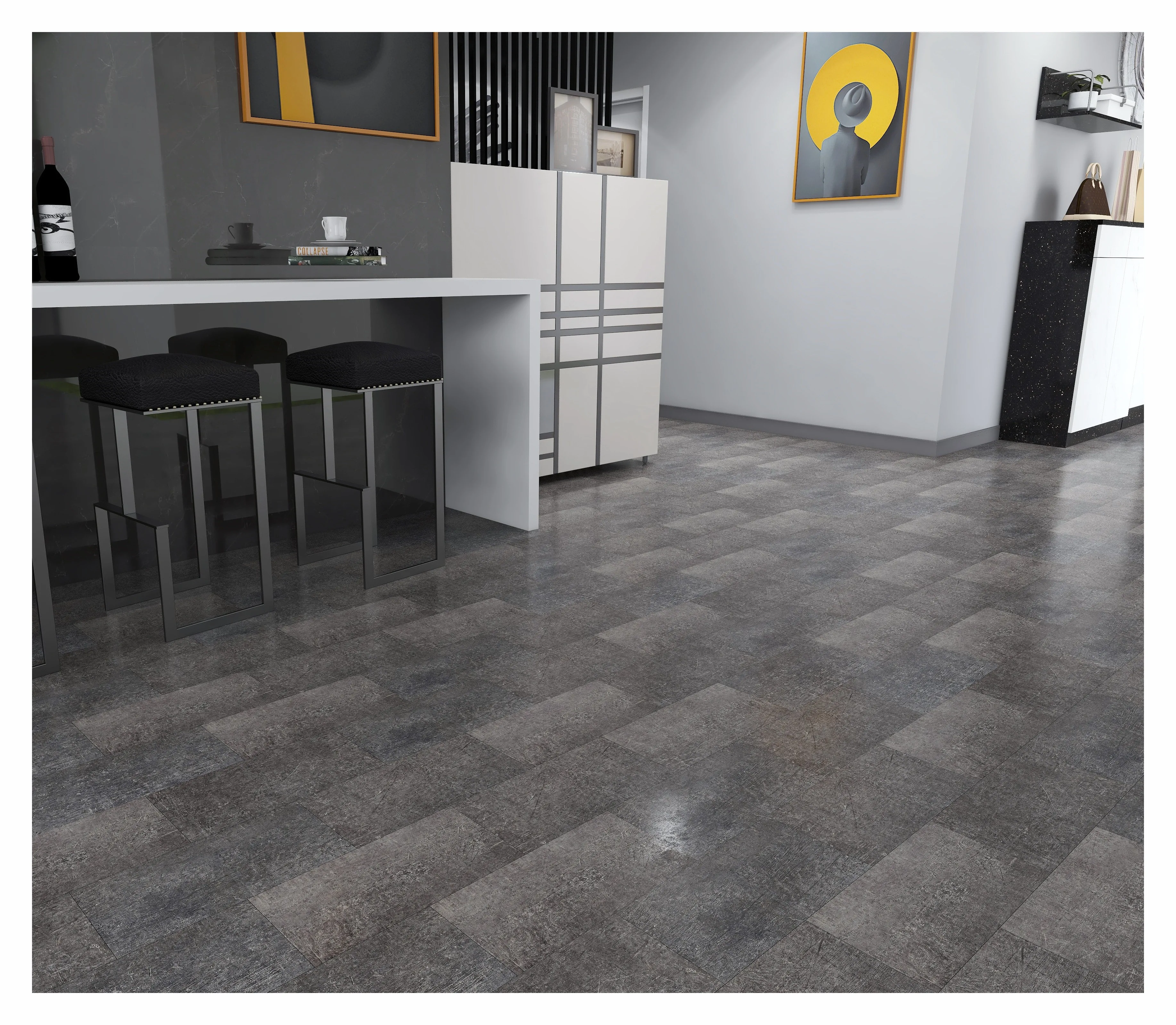 Plastic Flooring Type and PVC Material carpet/stone/wood/deck grain vinyl tiles
