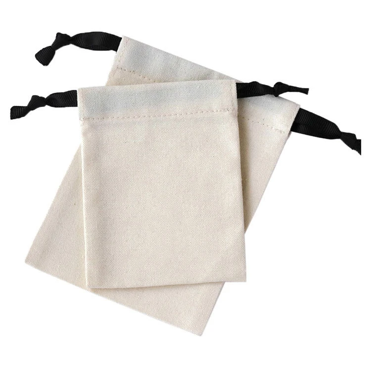 High Quality Custom Logo Organic Calico Drawstring Canvas Cotton Bag Prices Drawstring Bag