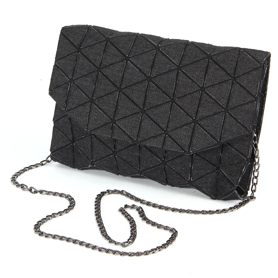 Geometric Denim Envelope Bag Denim Fabric Clutch Bag Cowboy Cloth Message Bag Jeans Fabric Wallets