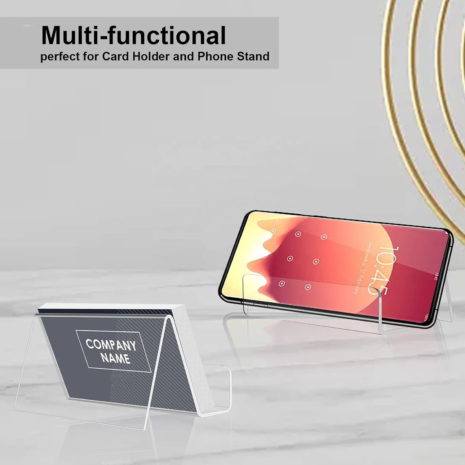 Upgrade 50 Pieces Name Card Capacity Desktop Clear Acrylic Business Card Holder Case