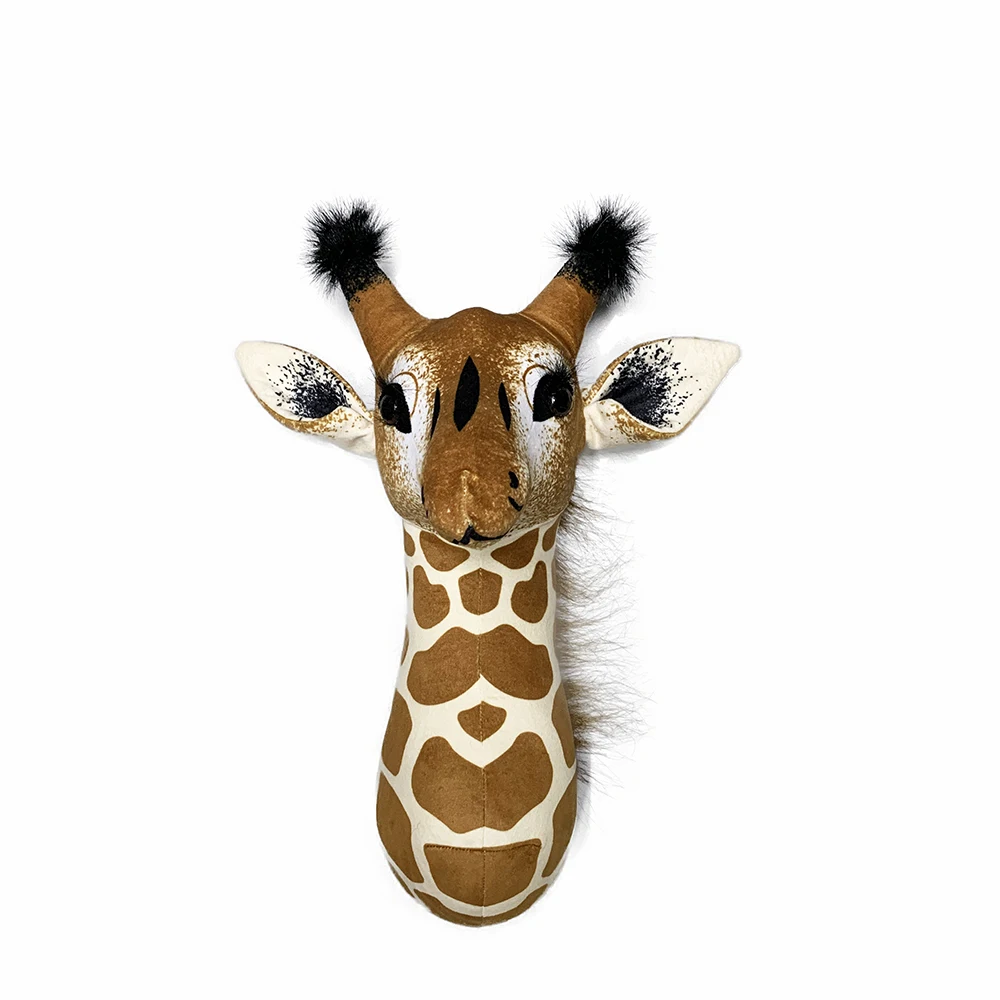 Lifelike giraffe animal head for wall decoration kids room decoration stuffed animal plush toy