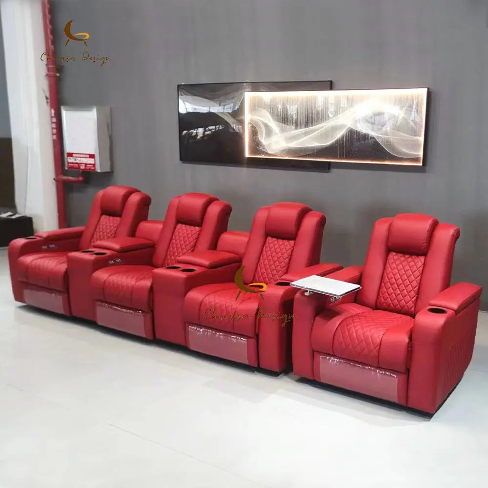 Leather Electric Massage Chair red Leather Electric Massage Cinema Chair