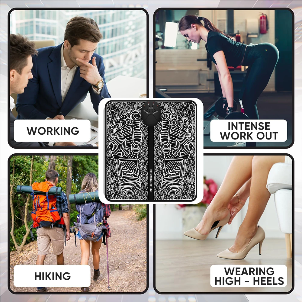 Free Sample Tens Massage Pad Vibrator Feet Leg Muscle Stimulator Massage Mat Pain Relief Muscle Electric Ems Foot Massager