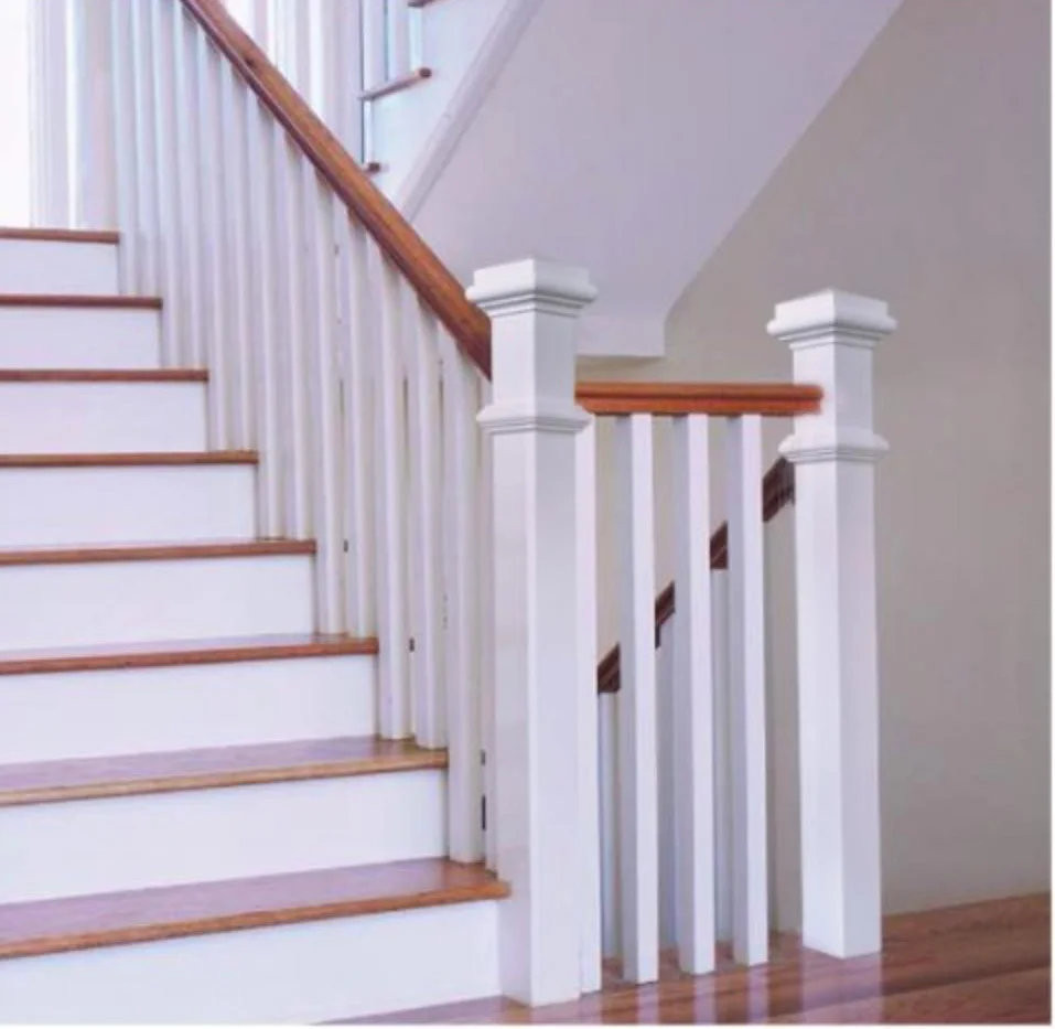 Simple white solid wood railing Decorative wooden Stair Railing/Baluster/Spindles Wood Stair Pillar