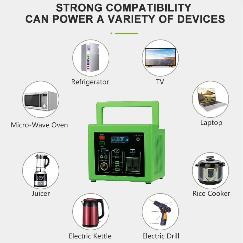 Alltop 300W 500W Portable Power Generator Solar Station System AC DC 110V 220V Outside Camping Emergency Power Bank