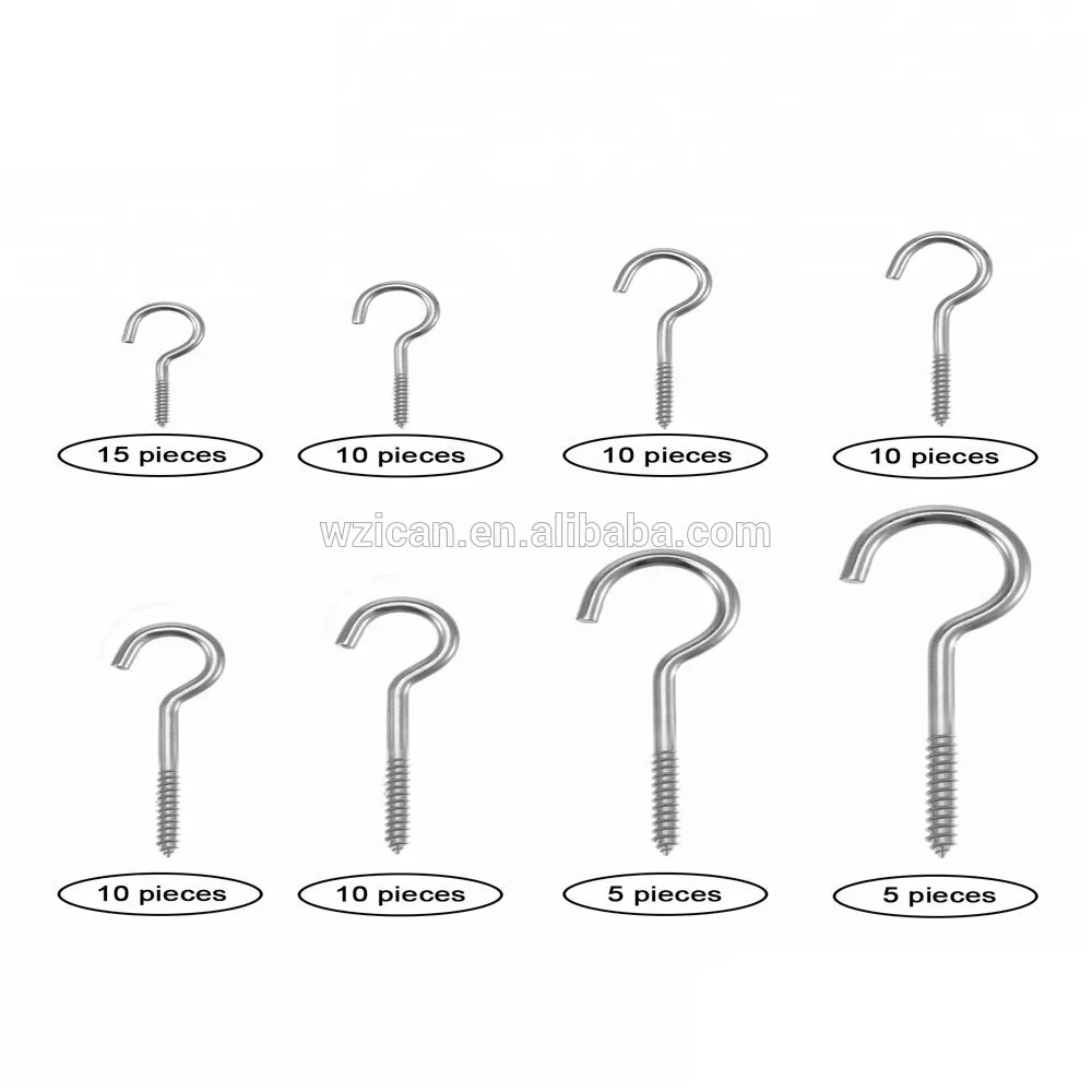 Ceiling Hook  Zinc Plated Cup Hooks 75Pieces screw hook Assortment Kit,