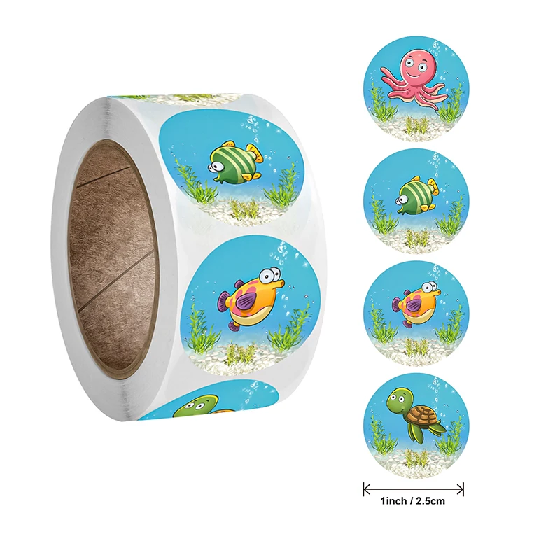 Animal Children Cartoon Reward Stickers Customized Self Adhesive Paper Sticker For Children Books