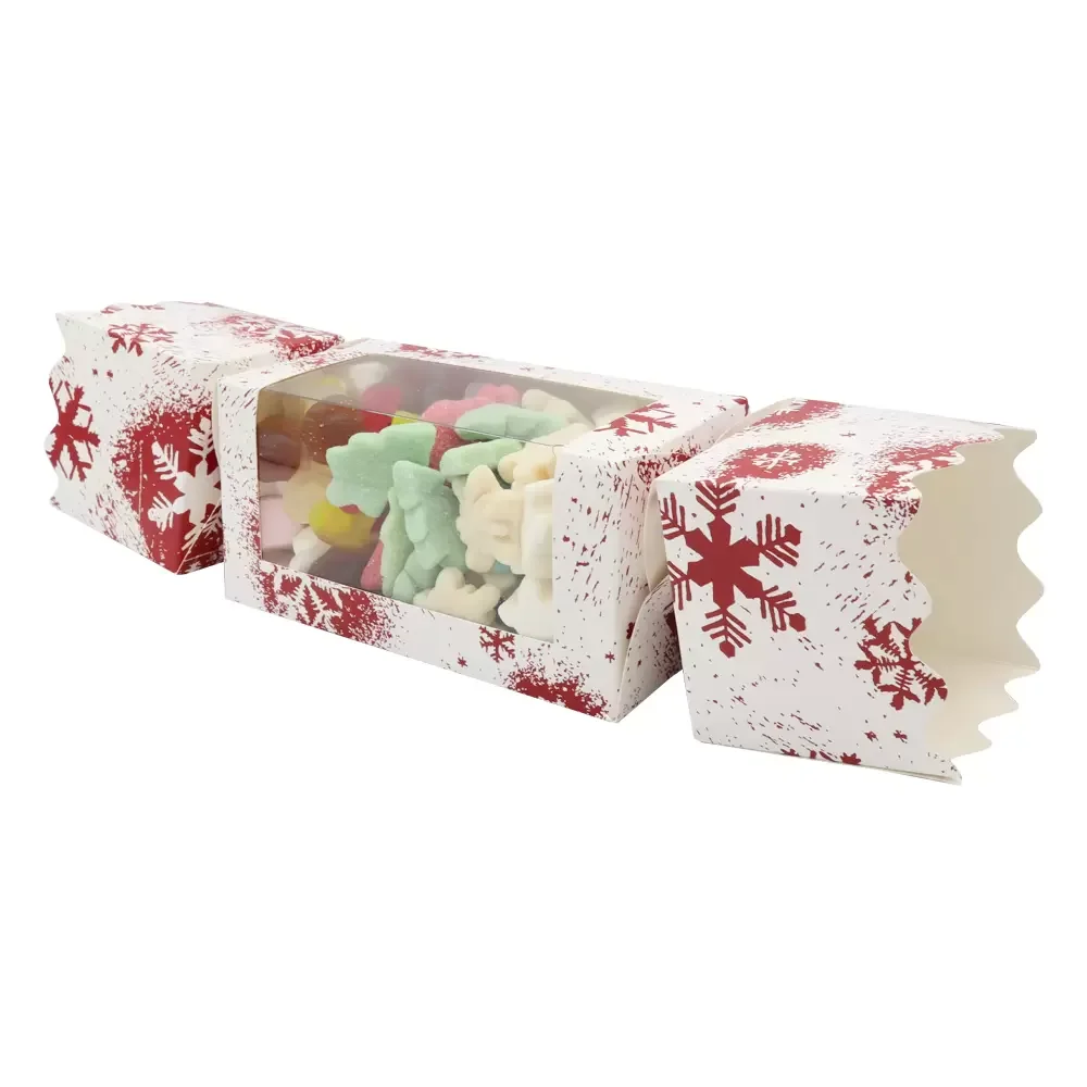 Christmas Gift Wrap Box Custom Printed Crackers Just Twist Cookies Snack Cardboard Gift Box