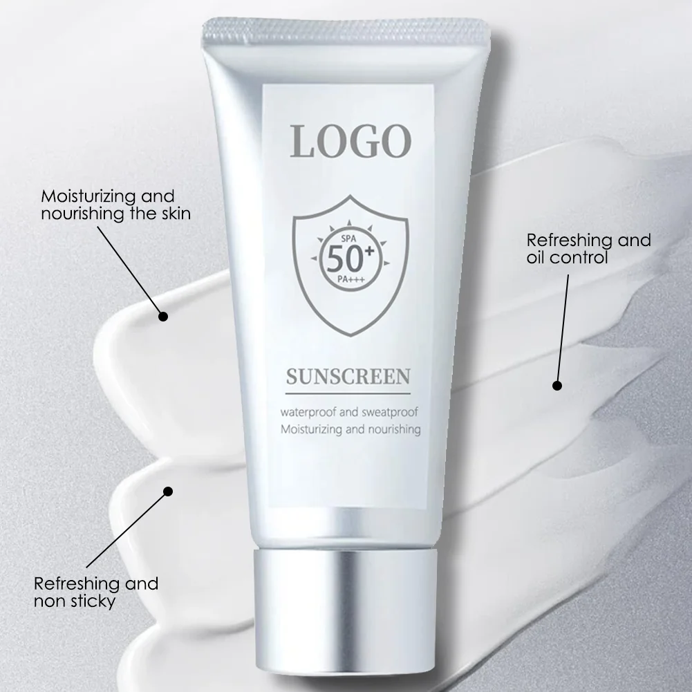 Organic Isolating Lotion Sunscreen Private Label SPF 50+ Hyaluronic Acid UV Protection for Black Girls 50ml