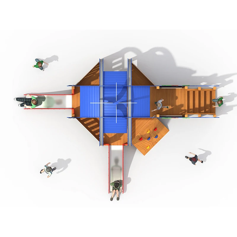 Customized Wholesale Garden Home Yard Backyard Children Outdoor Playground Play House Kids Build Wooden Playhouse with Slide