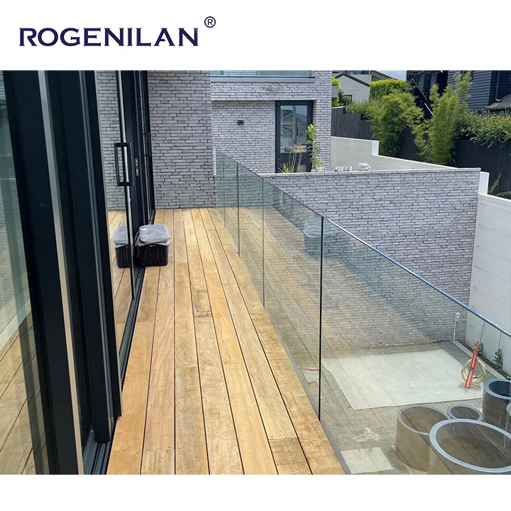 Modern Design Outdoor Glass Fence Balcony Railing System Frameless Glass Balcony Railing Stair Railing Handrail Post
