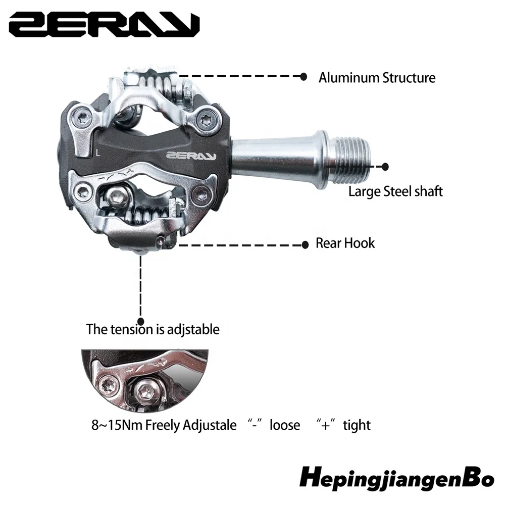 mountain  bike pedals aluminum self-locking bearing mtb clip pedal dual spd Bicycle pedals ZERAY ZP-108S