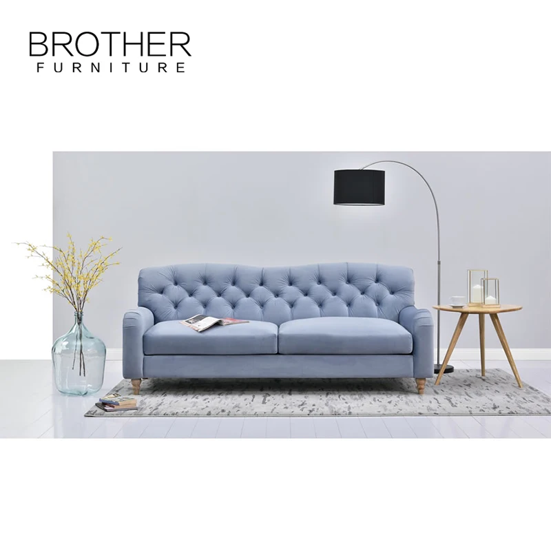 2021 Popular Home Furniture Fabric three seat modern chesterfield living room sectional sofa furniture