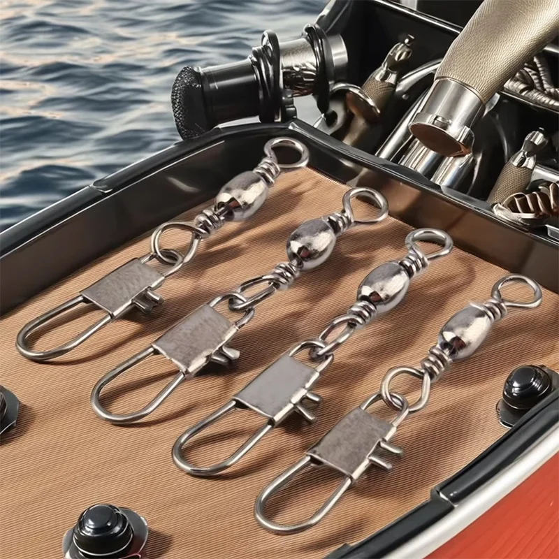 TOPIND High Quality Wholesale Fishing Gear Stainless Rolling Fishing Hooks With Swivel Snap