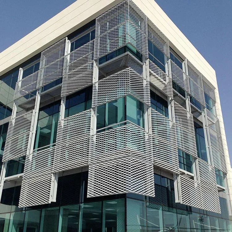 Black Gray silver color aluminium expanded metal wire mesh panel for facade decoration